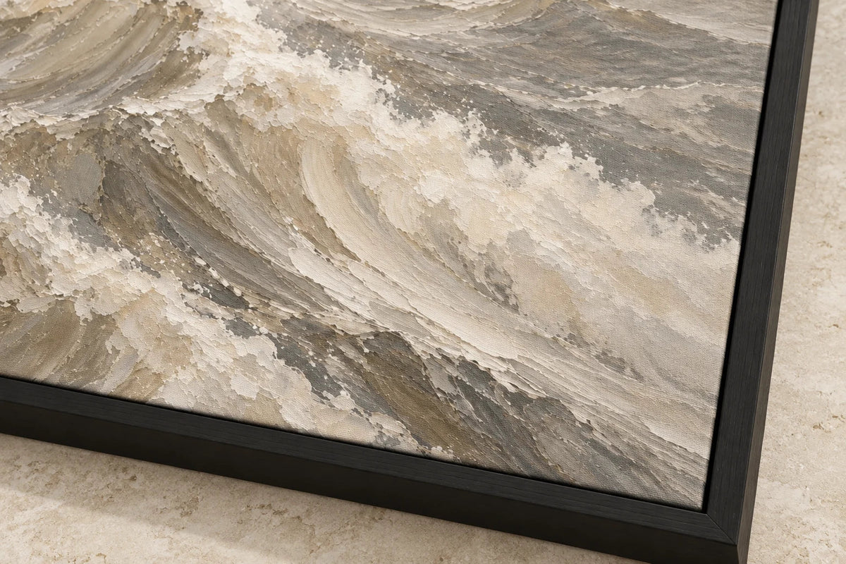 Above the Waves · Canvas detail · Black frame