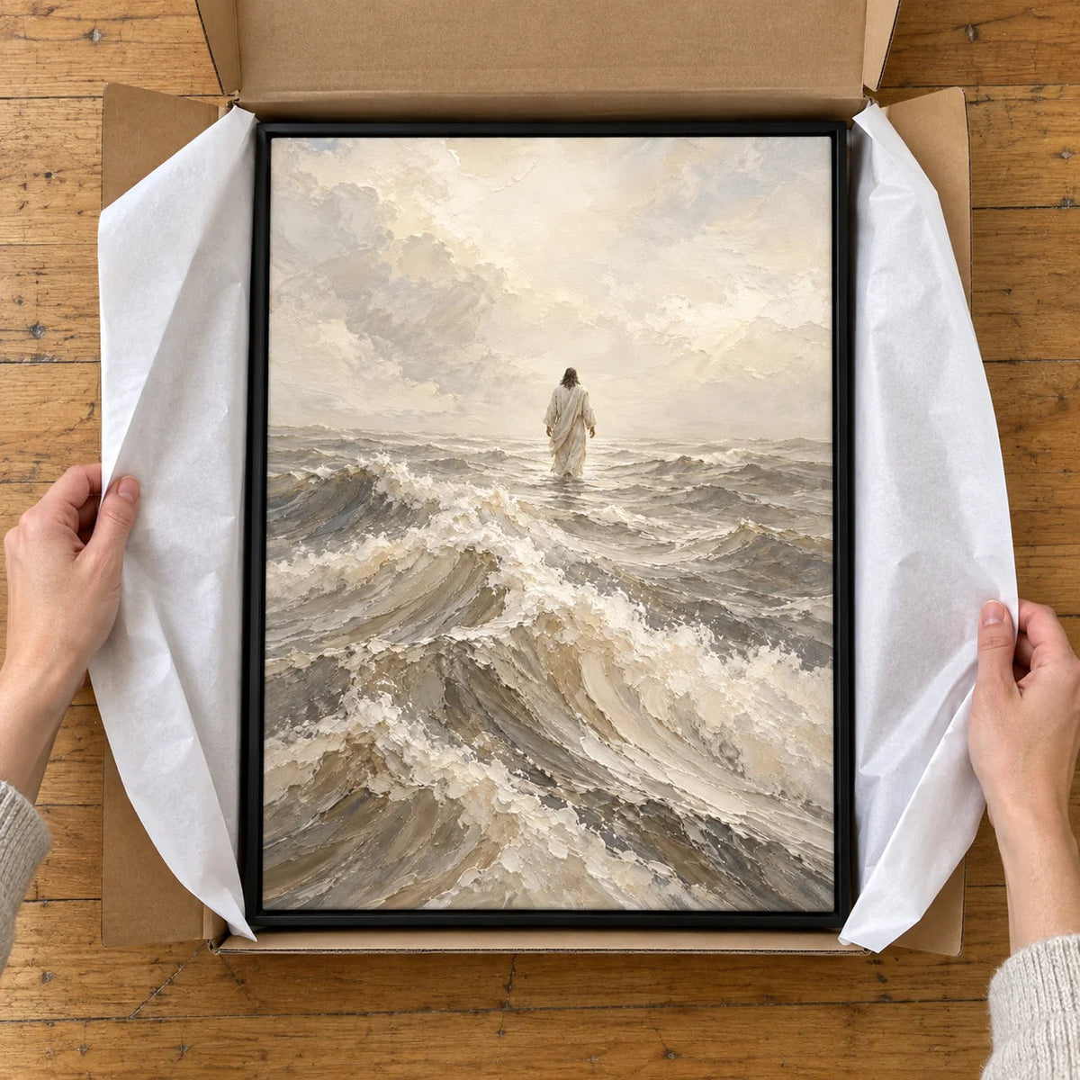 Above the Waves · Unboxing view · Black frame